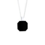 Kuzzoi - kuzzoi collier avec pendentif hommes pendentif carr chane blinde mail noir 925 argent sterling ...