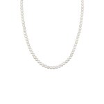 Kuzzoi - collier de perles hommes perles de coquillage blanc argent sterling 925 50 cm colliers 1 pieces ...
