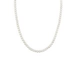 Kuzzoi - collier de perles hommes perles de coquillage blanc argent sterling 925 50 cm colliers 1 pieces ...