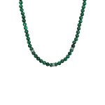 Kuzzoi - kuzzoi collier avec pierres hommes perles malachite synthtique vert 925 argent sterling boho ...