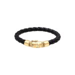 Kuzzoi - cuir fermeture de la bote trend basic lgant bracelet femme - (925 / 1000) argent plaqu or ...