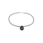 Kuzzoi - hommes choker goutte pendentif en satin avec onyx en argent sterling 925 colliers 1 pieces male ...