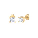 Kuzzoi - hommes clous d'oreilles carrs basic avec zircon en argent sterling 925 boucles d'oreilles 1 ...