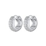 Kuzzoi - hommes croles tincelantes avec zirconium en argent sterling 925 1 pieces male