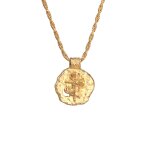 Kuzzoi - hommes pendentif monnaie croix antique en argent sterling 925 oxyd colliers 1 pieces male