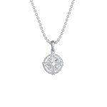 Kuzzoi - hommes pendentif rose des vents boussole boule en argent sterling 925 colliers 1 pieces male ...
