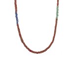 Kuzzoi - hommes perles marron urban style en argent sterling 925 colliers 1 pieces male