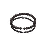 Kuzzoi - homme perles set noir avec lave et onyx en argent sterling 925 bijoux homme 1 pieces male