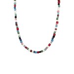 Kuzzoi - hommes perles de verre multicolore tendance avec perles de culture d'eau douce en argent sterling ...