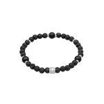 Kuzzoi - hommes perles vintage avec onyx noir en argent sterling 925 oxyd bijoux homme 1 pieces male ...