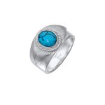 Kuzzoi - hommes sceau ovale avec pierre précieuse howlith en argent sterling 925 bagues 1 pieces male ... Kuzzoi - hommes sceau ovale avec pierre précieuse howlith en argent sterling 925 bagues 1 pieces male ...