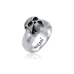 Kuzzoi - hommes sceau tête de mort oxydée en argent sterling 925 bagues 1 pieces male Kuzzoi - hommes sceau tête de mort oxydée en argent sterling 925 bagues 1 pieces male