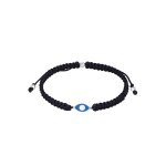 Kuzzoi - hommes symbole evil eye avec du nylon noir en argent sterling 925 bracelets 1 pieces male Kuzzoi - hommes symbole evil eye avec du nylon noir en argent sterling 925 bracelets 1 pieces male