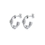 Kuzzoi - prise pour homme creolen vintage en argent sterling 925 boucles d'oreilles 1 pieces male