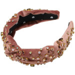 Lele sadoughi velvet mixed shape crystal knotted headband
