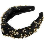 Lele sadoughi velvet mixed shape crystal knotted headband