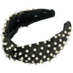 Lele sadoughi velvet pearl knotted headband