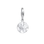 Nenalina - charm pour femmes plaque ronde ondule en argent sterling 925 charmes et pendentifs 1 pieces ...