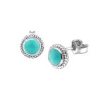 Nenalina - clous d'oreilles pour femmes classique avec pierre prcieuse howlite turquoise en argent sterling ...