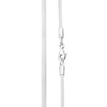 Nenalina - pour dames ruban de soie en blanc, pour pendentif de bijouterie avec fermoir homard en argent ...