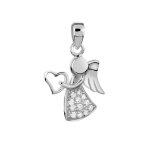 Nenalina - femmes ange pendentif coeur tincelant avec cristaux de zirconium en argent sterling 925 charmes ...