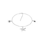 Nenalina - femmes bracelet de cheville pendentif coquillage toile de mer en argent sterling 925 chanes ...