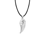 Nenalina - femmes collier en caoutchouc pendentif ailes d'ange en argent sterling 925 colliers 1 pieces ...