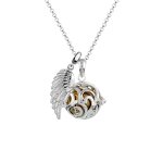 Nenalina - femmes pendentif chuchoteur d'anges avec. boule sonore et ailes en argent sterling 925 colliers ...