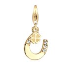 Nenalina - femmes pendentif fer  cheval trfle en argent sterling 925 plaqu or charmes et pendentifs ...