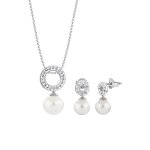Nenalina - femmes pendentif perle set avec clous d'oreilles en argent sterling 925 coffret de bijoux ...