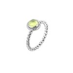 Nenalina - femmes solitaire torsad avec pierre prcieuse verte pridot en argent sterling 925 bagues ...