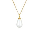 Nenalina - pendentif femme goutte classique avec perle de coquillage d'eau douce en argent sterling 925 ...