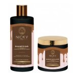 Nicky paris - lot et masque chocolat  base de beurre de cacao coffrets soin cheveux 2 pieces unisex