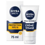 Nivea - crème visage hydratant et protection solaire spf15 peaux sensibles 75 ml male Nivea - crème visage hydratant et protection solaire spf15 peaux sensibles 75 ml male