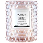 Voluspa roses bougie cloche rose colored glasses