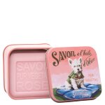 La savonnerie de nyons - savon 100g rose et bote mtal westie unisex