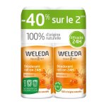 Weleda - duo dodorant roll - on 24h argousier - 2x 50 ml dodorants 100 ml unisex