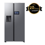 Refrigerateur samsung bespoke ai home - americain - platinum inox - assistant vocal bixby - 621l - rs90f64edt ...