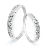 Alliance femme, or blanc 18 carats et zircon - andalousie