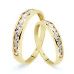 Alliance femme, or jaune 18 carats et zircon - andalousie Alliance femme, or jaune 18 carats et zircon - andalousie