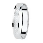 Alliance homme et femme, or blanc 18 carats, motif diamant - essali