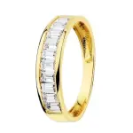 Alliance de mariage femme, or jaune 18 carats et zircon - luminosa Alliance de mariage femme, or jaune 18 carats et zircon - luminosa