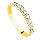Alliance de mariage femme, or jaune 18 cts / zircon - hawaï Alliance de mariage femme, or jaune 18 cts / zircon - hawaï