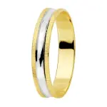 Alliance de mariage, homme / femme, or bicolore 18cts - sixty