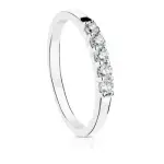 Alliance mariage or blanc / 5 diamants pour femme - symbiose