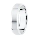 Alliance de mariage, unisexe, or blanc 18k, brillant / mat - swing