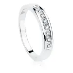 Alliance or blanc 8 diamants 0, 50 carats - sduction