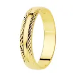 Alliance unisexe or jaune 18 carats, bords diamants - athnes