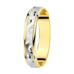 Anneau mariage unisexe, or bicolore 18 carats - venise