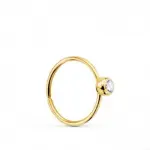 Anneau piercing avec zircon microserti dans cercle dor - brillance dore
